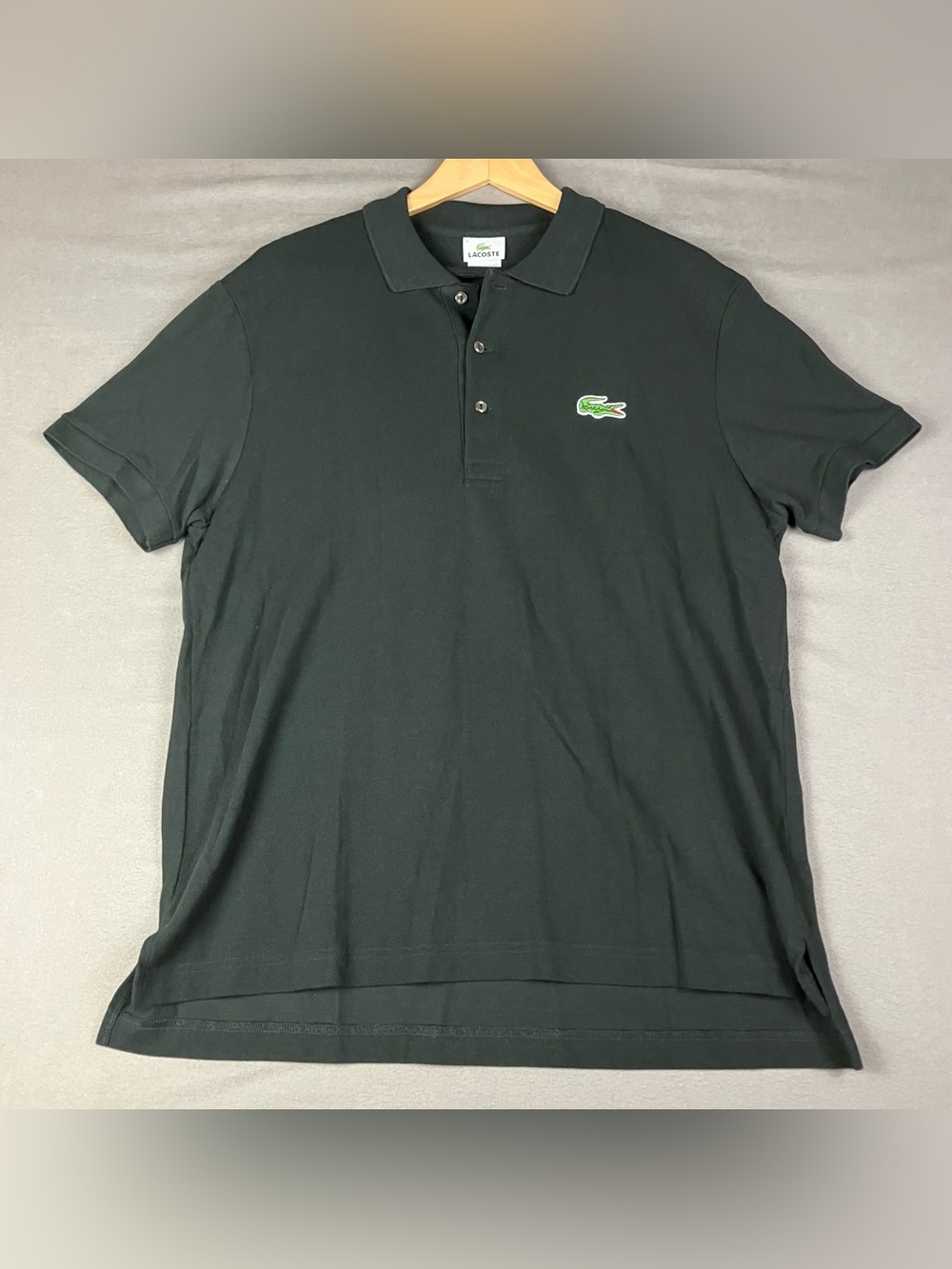 Lacoste Men’s Polo Shirt Size 6 / XL Black Alligator Logo Classic Short Sleeve.